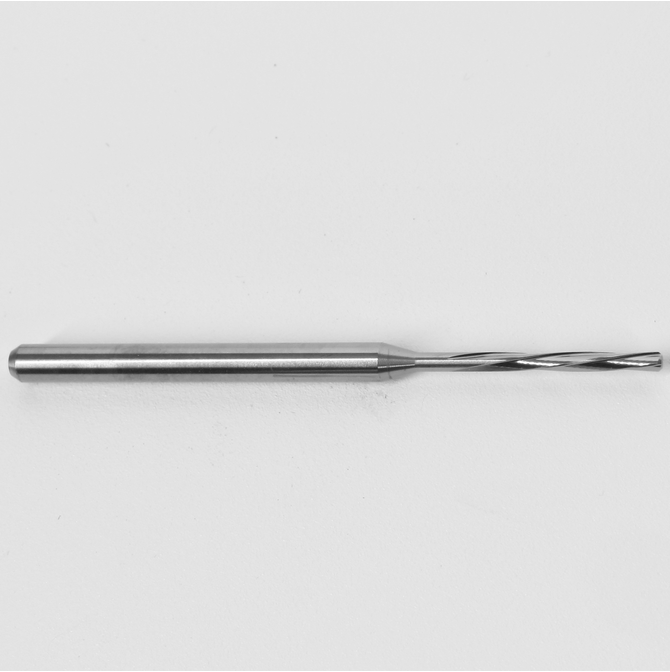 1.46mm Carbide 4 Flute Chucking Reamer Spiral Flute, Straight Shank, 10mm Flute Length, 50mm OAL K026