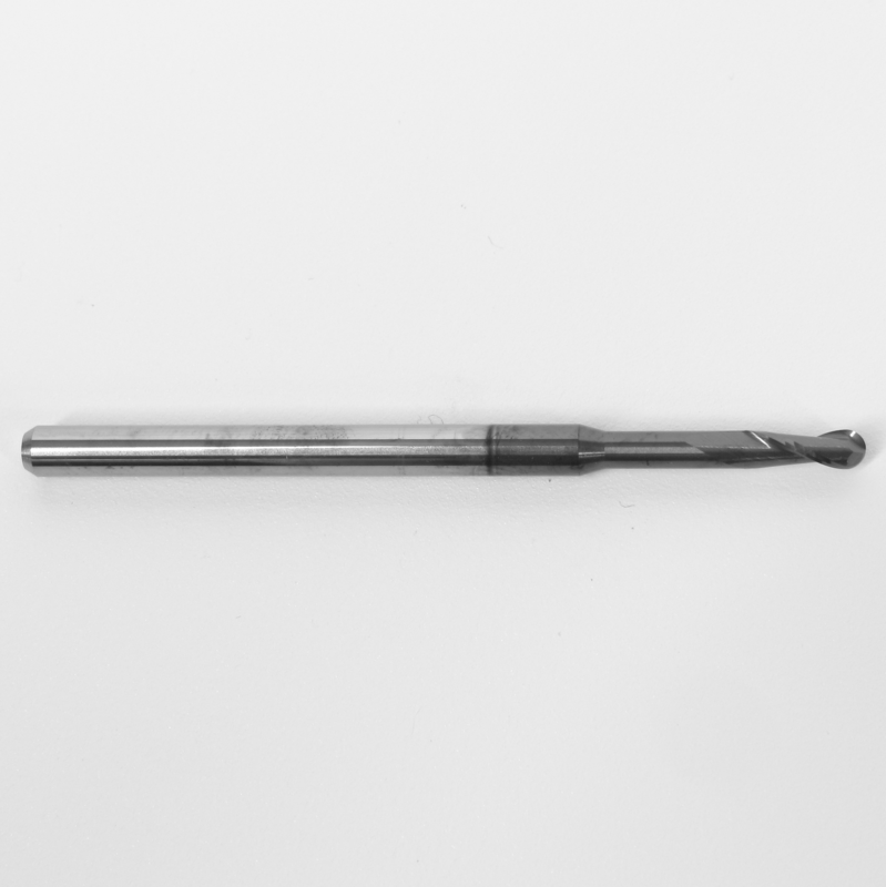 .0938" 3/32" Solid Carbide AlTiN Coated 2 Flute Extended Reach Ball Nose End Mill 1645-0938l590 K083