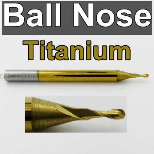.0394" 1.00mm x 4mm LOC Ball Nose Carbide End Mill Titanium Coated M140