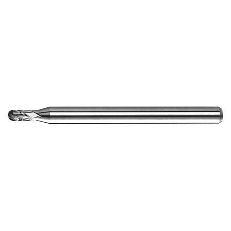 0.0240" Diam. Ball Nose End Mill, Carbide, AlTiN Coated, 4 Flute, 1835-0240L036 K202