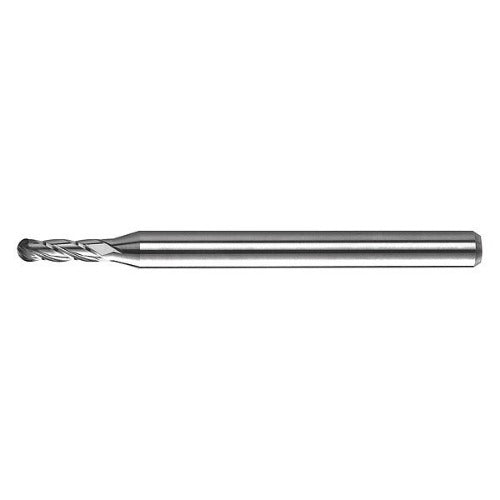 .0250" x .203" LOC Ball Nose End Mill, Carbide 3 Flute, 1725-0250.203 K178