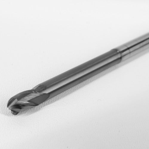 3/16" .1875" Diameter Ball Nose End Mill, AlTiN Coated,Carbide, 3 Flute, Extended Reach, Stub Length K007