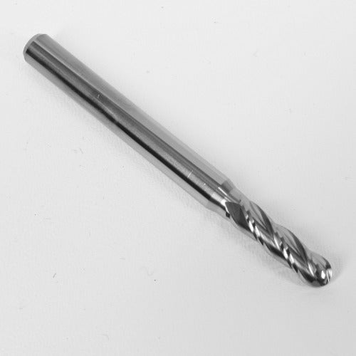 5/32" 0.1562" Diameter Ball Nose End Mill, Carbide, 4-Flute, 1825-1562.562 K012