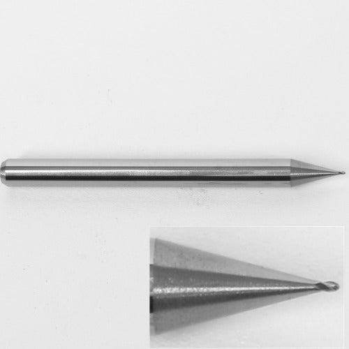 0.0140" Diam. Ball Nose End Mill, Carbide, 4 Flute, 1835-0140.021 K048
