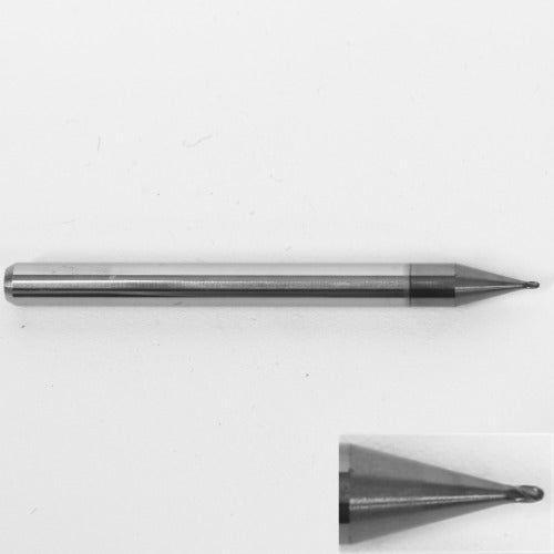 .0220" Diam. Ball Nose End Mill, Carbide, AlTiN Coated, 4 Flute, 1835-0220L033 K101