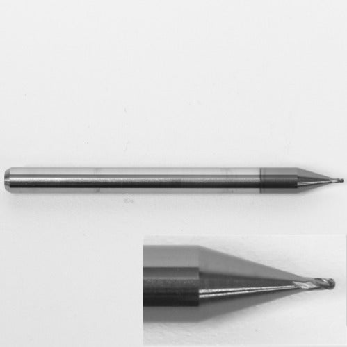 0.0197" 0.50mm Diameter Ball Nose End Mill, Carbide, AlTiN Coated, 4 Flute, 1835-0197L030 K102