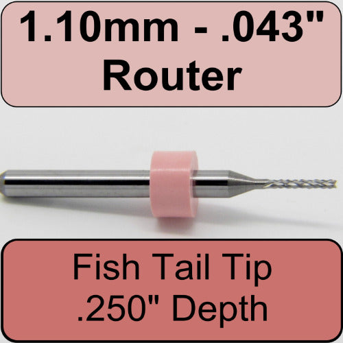 .043" 1.10mm Diamond Flutes Carbide Router