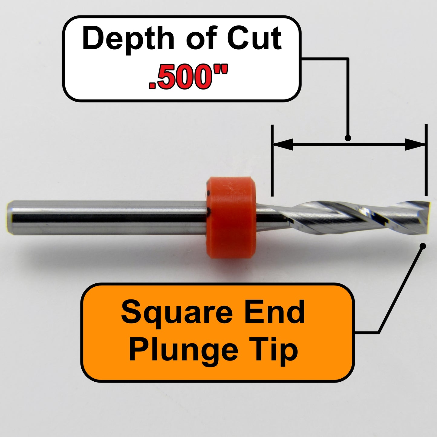 1/8" .125" x .500" LOC Two Flute Carbide End Mill Up Cut Square End Made in U.S.A. M117