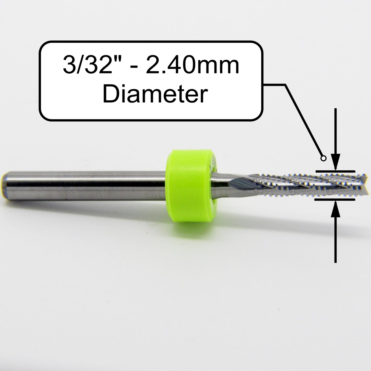 3/32" .0945 2.40mm x .430" LOC Chip Breaker Carbide Router - Fishtail Tip R168