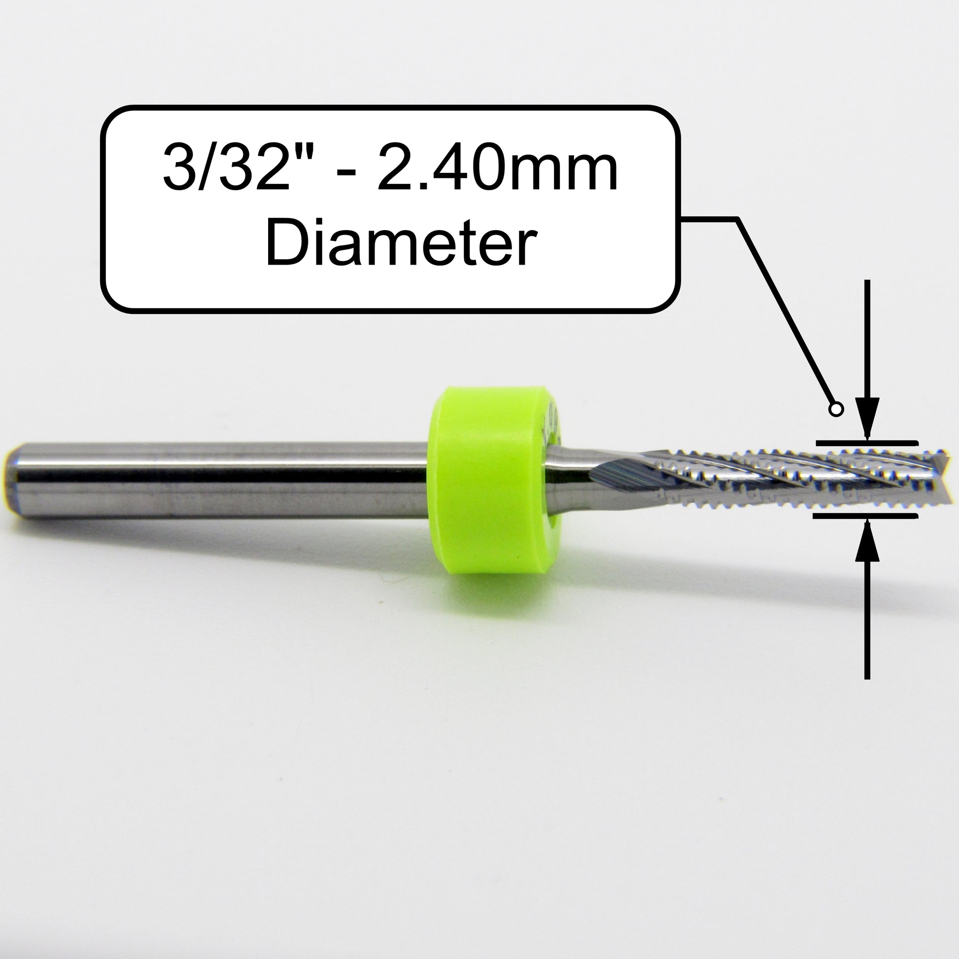 3/32" .0945 2.40mm x .430" LOC Chip Breaker Carbide Router - Fishtail Tip R168