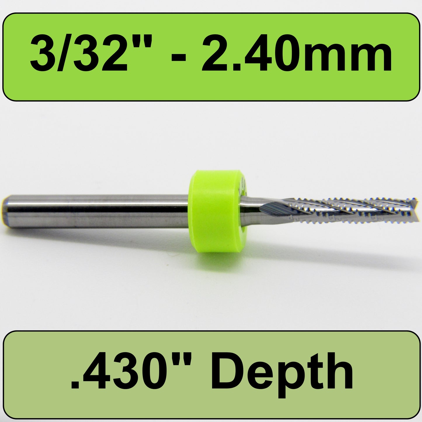 3/32" .0945 2.40mm x .430" LOC Chip Breaker Carbide Router - Fishtail Tip R168