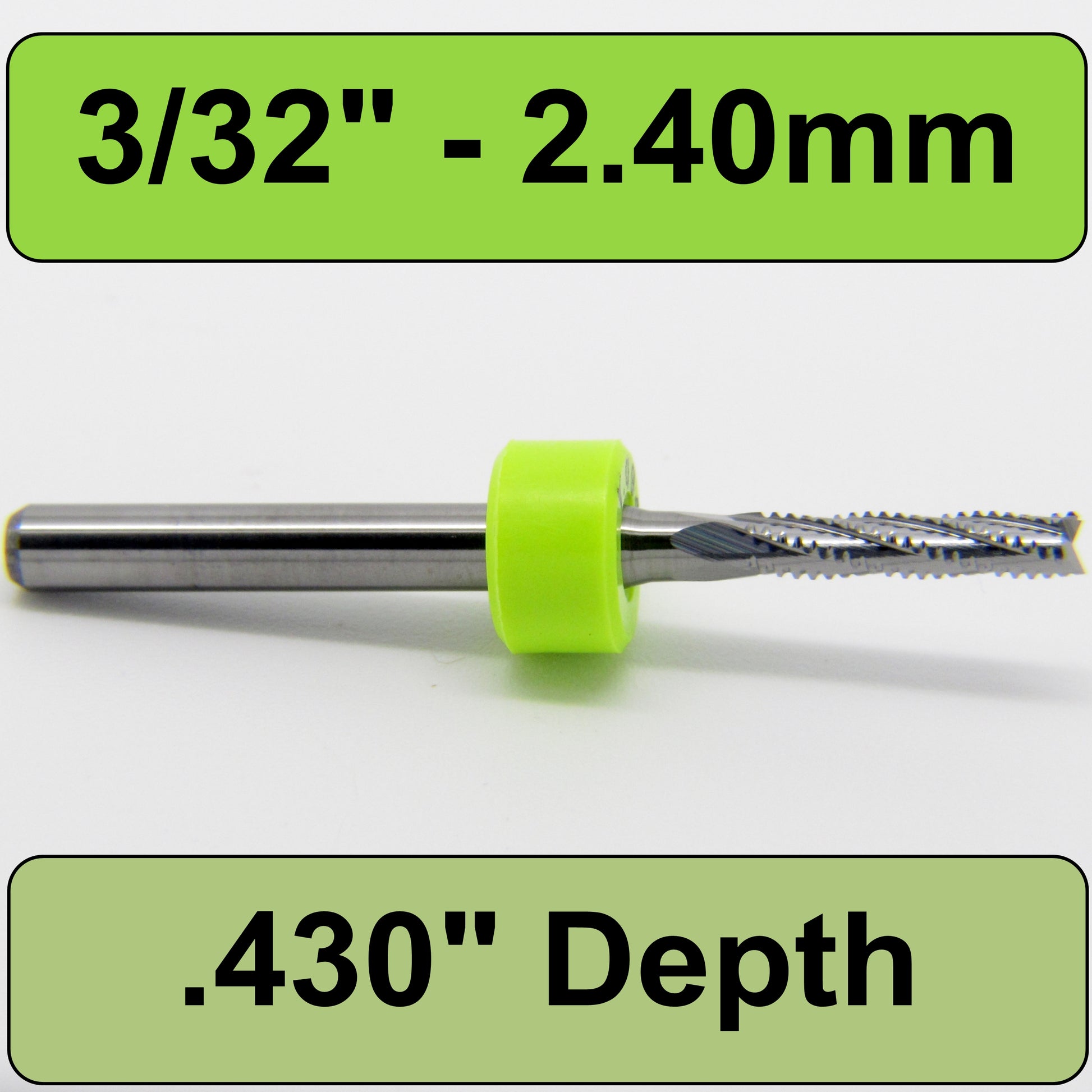 3/32" .0945 2.40mm x .430" LOC Chip Breaker Carbide Router - Fishtail Tip R168