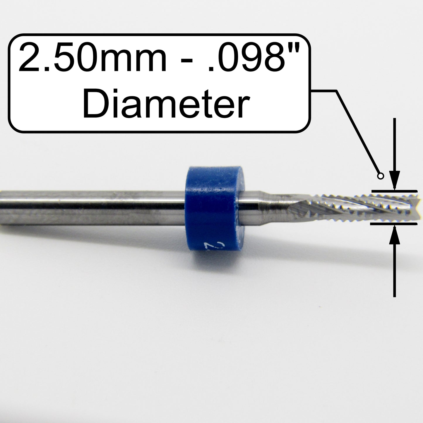 .098" 2.50mm Chip Breaker Flutes Fish Tail Tip Carbide Router URC171