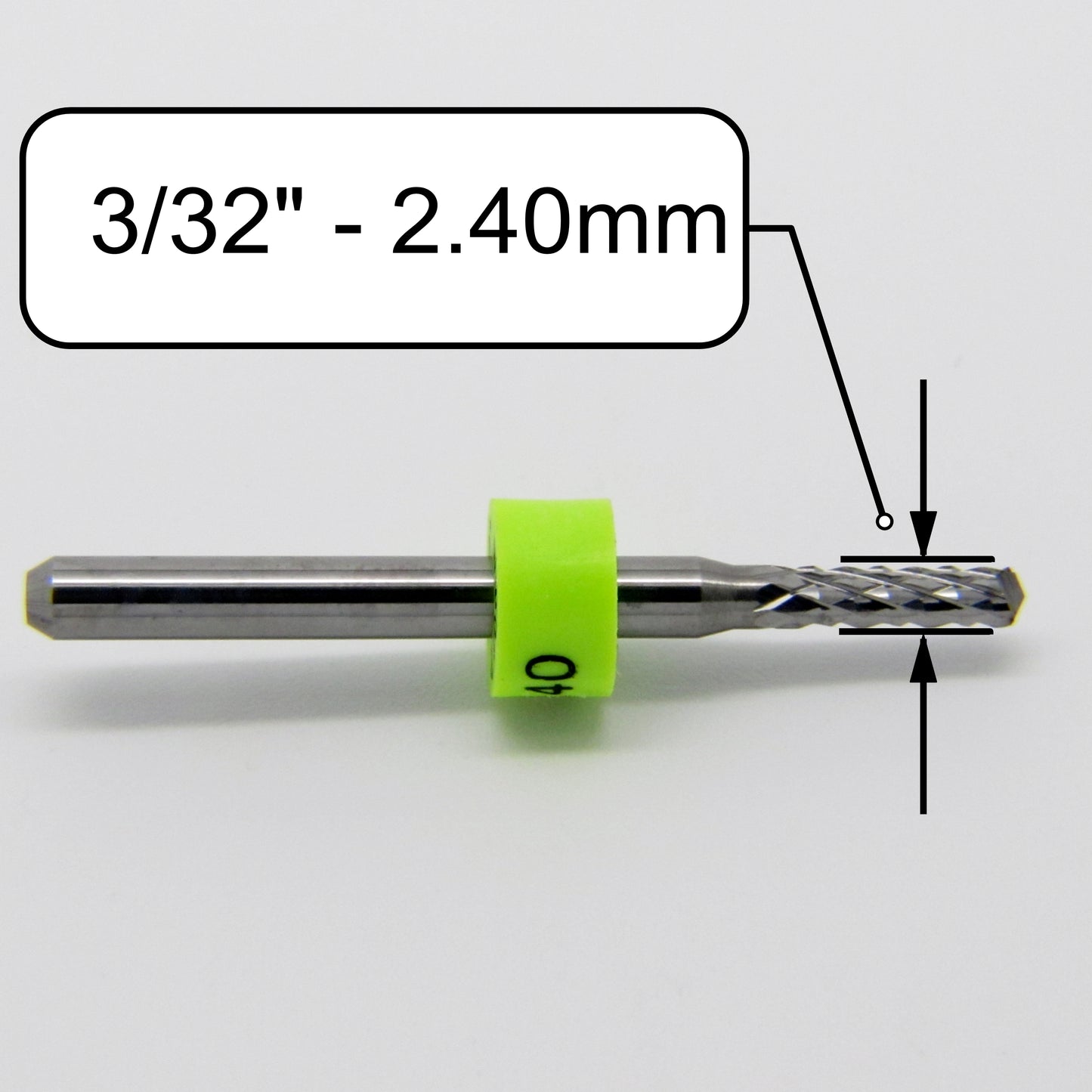 .0945" 3/32" x .400" LOC Diamond Flute Carbide Router - Drill Point R141