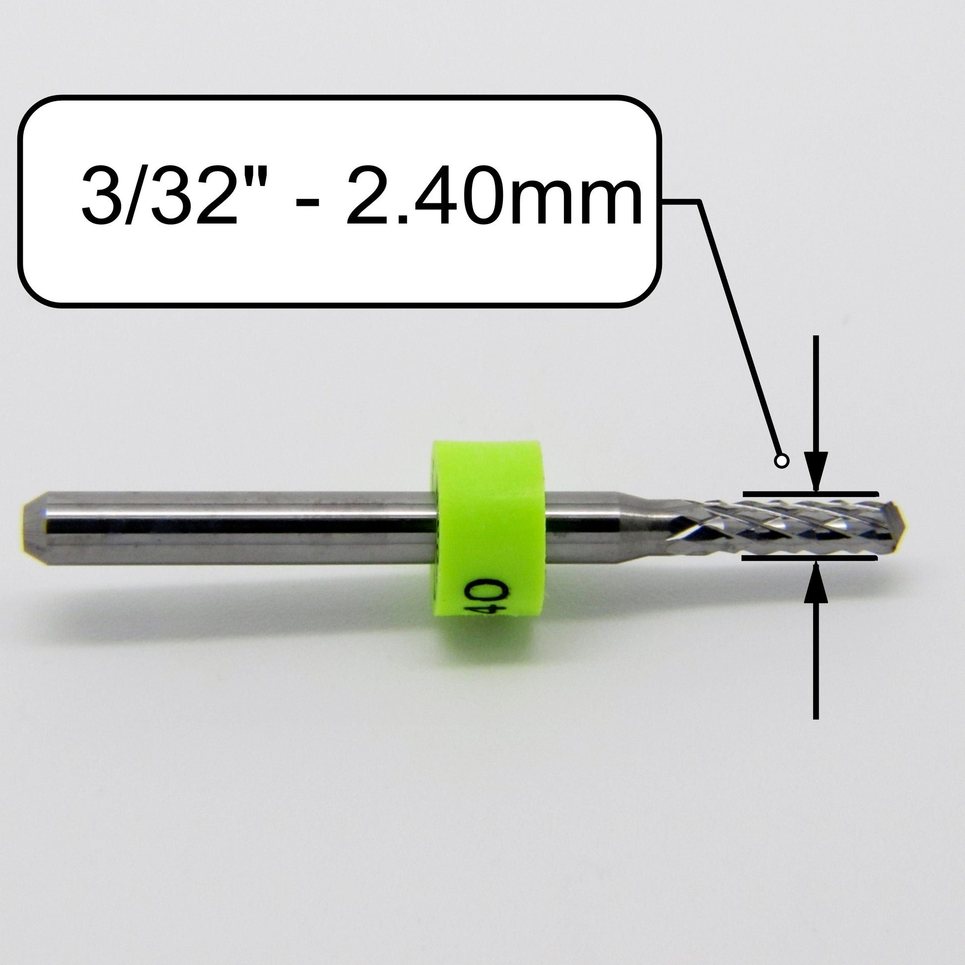 .0945" 3/32" x .400" LOC Diamond Flute Carbide Router - Drill Point R141