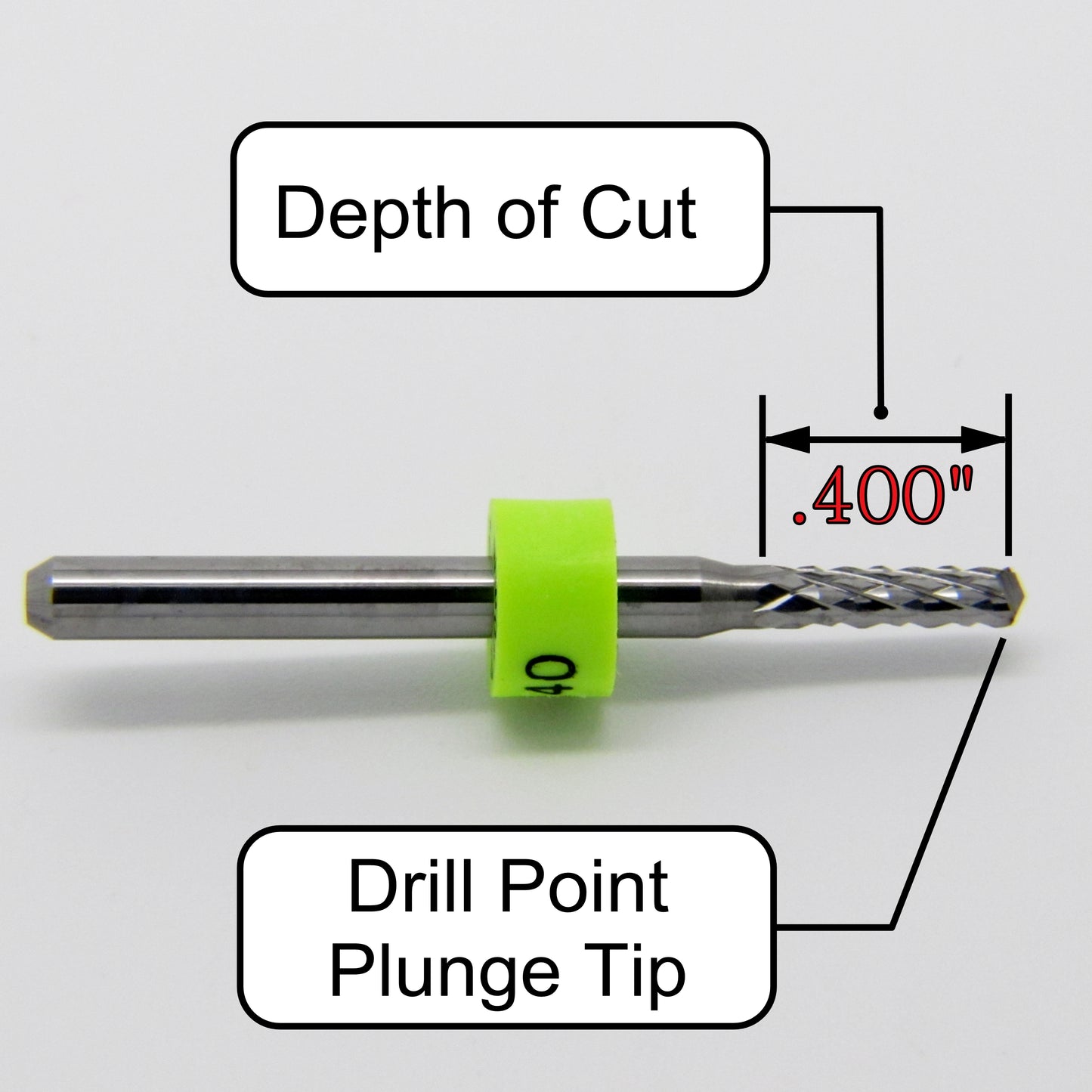 .0945" 3/32" x .400" LOC Diamond Flute Carbide Router - Drill Point R141