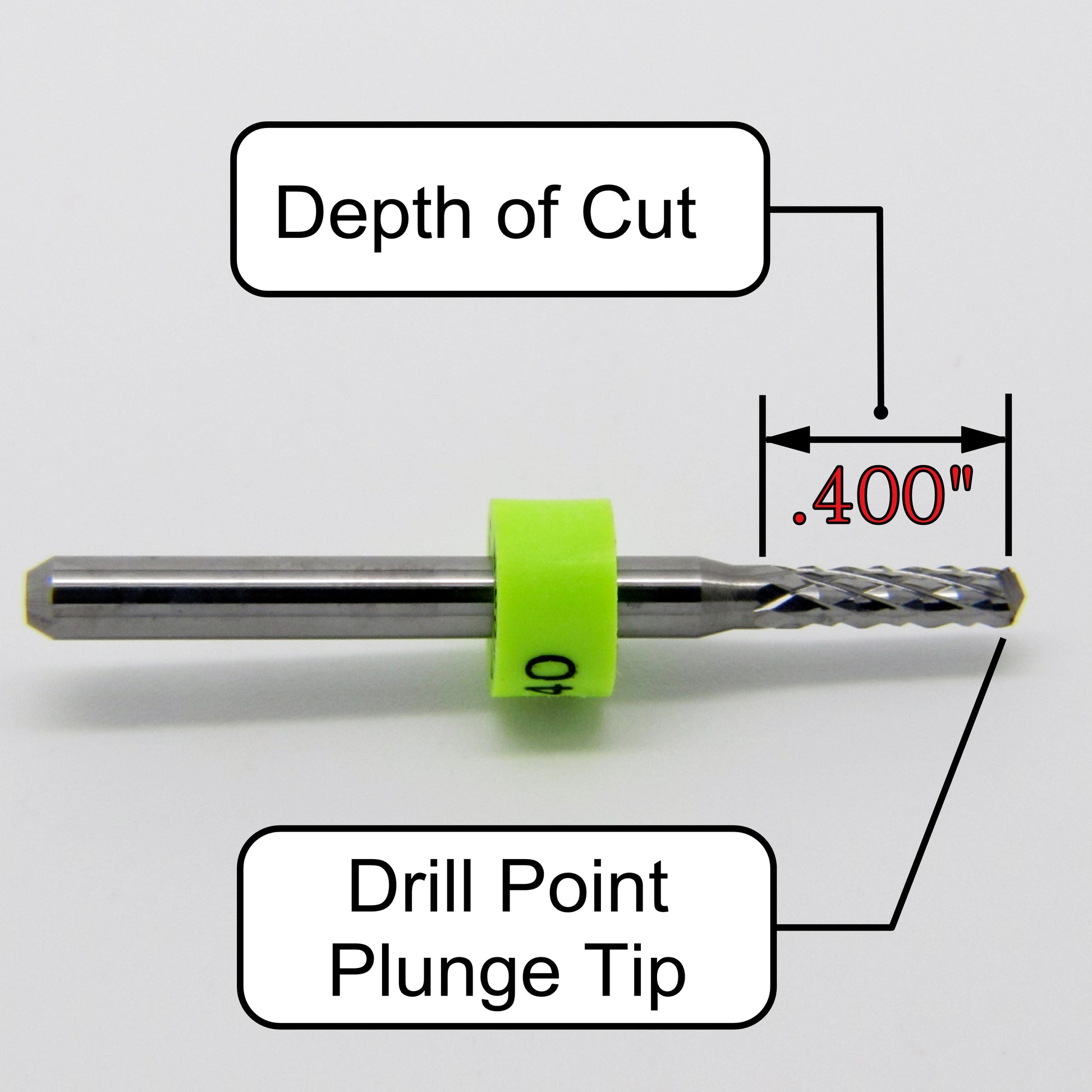 .0945" 3/32" x .400" LOC Diamond Flute Carbide Router - Drill Point R141