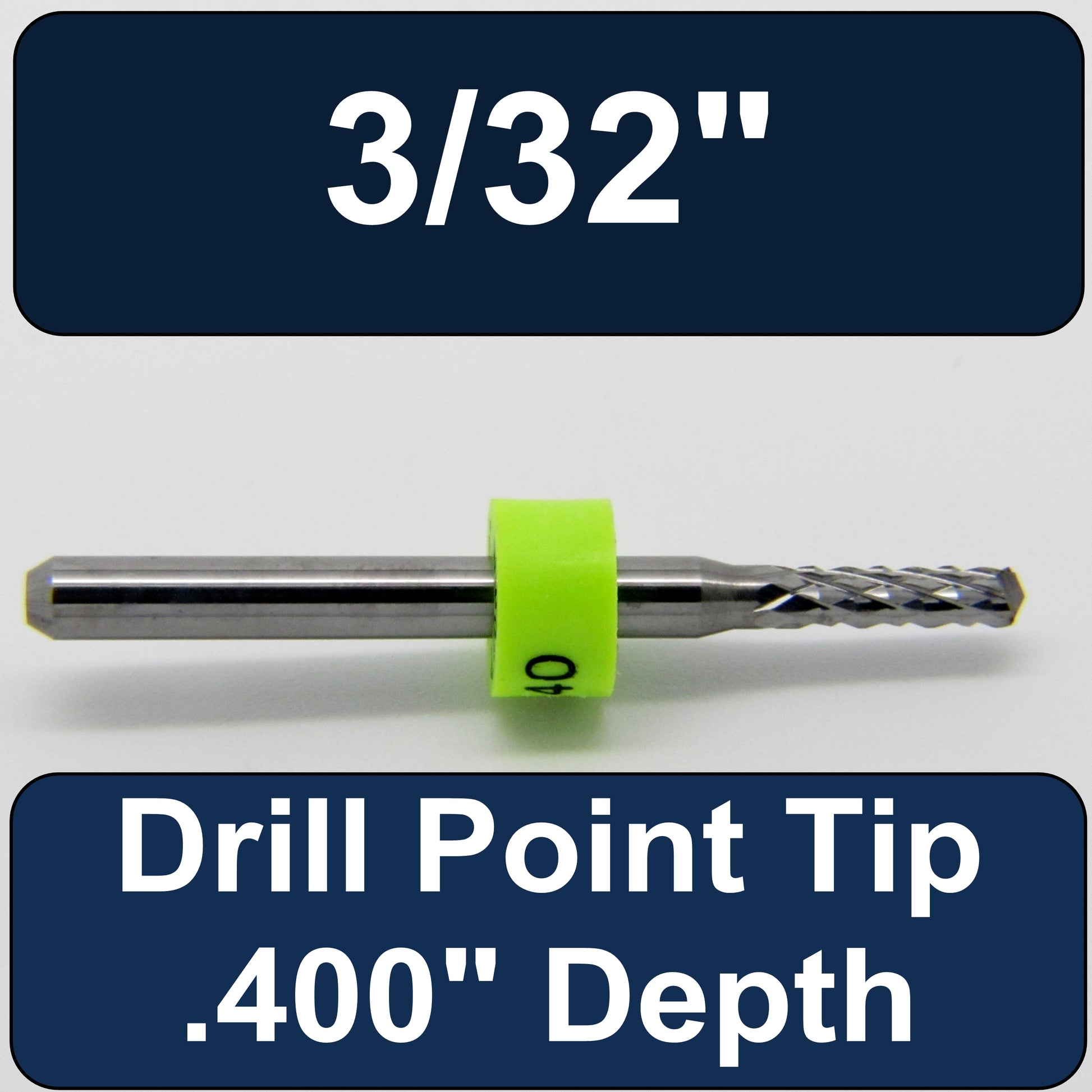 .0945" 3/32" x .400" LOC Diamond Flute Carbide Router - Drill Point R141