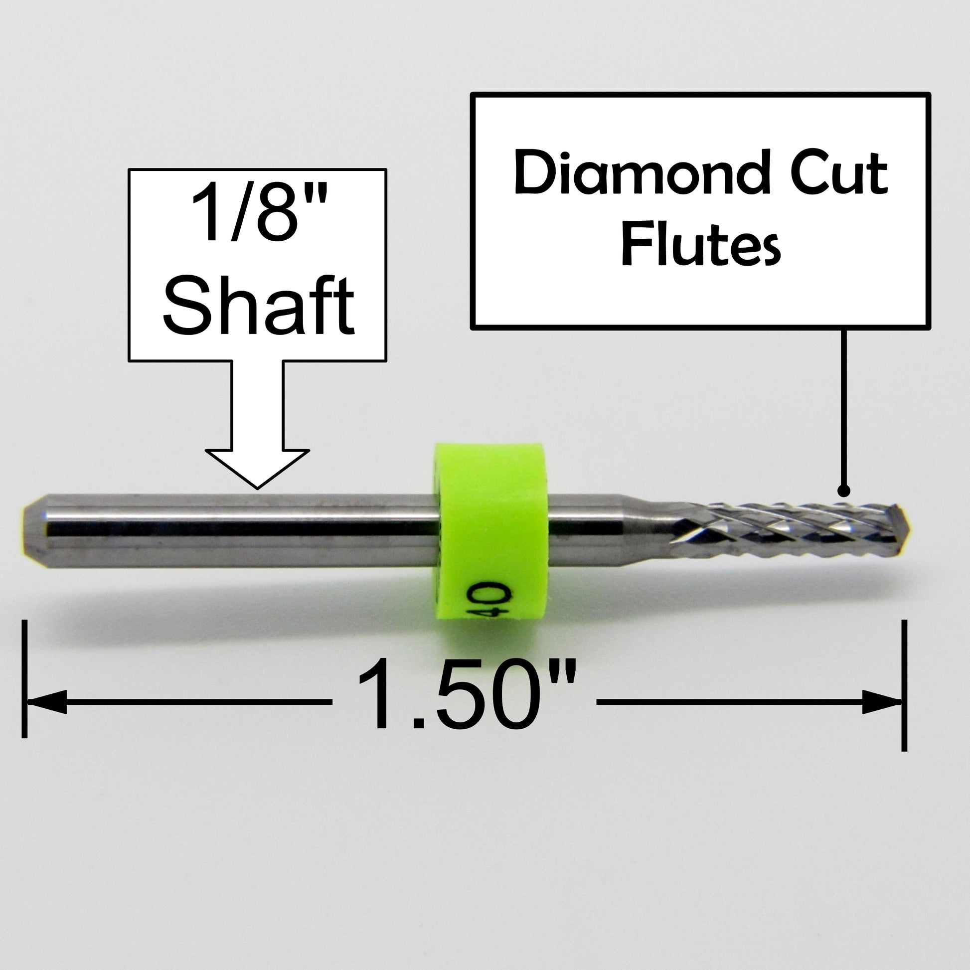 .0945" 3/32" x .400" LOC Diamond Flute Carbide Router - Drill Point R141