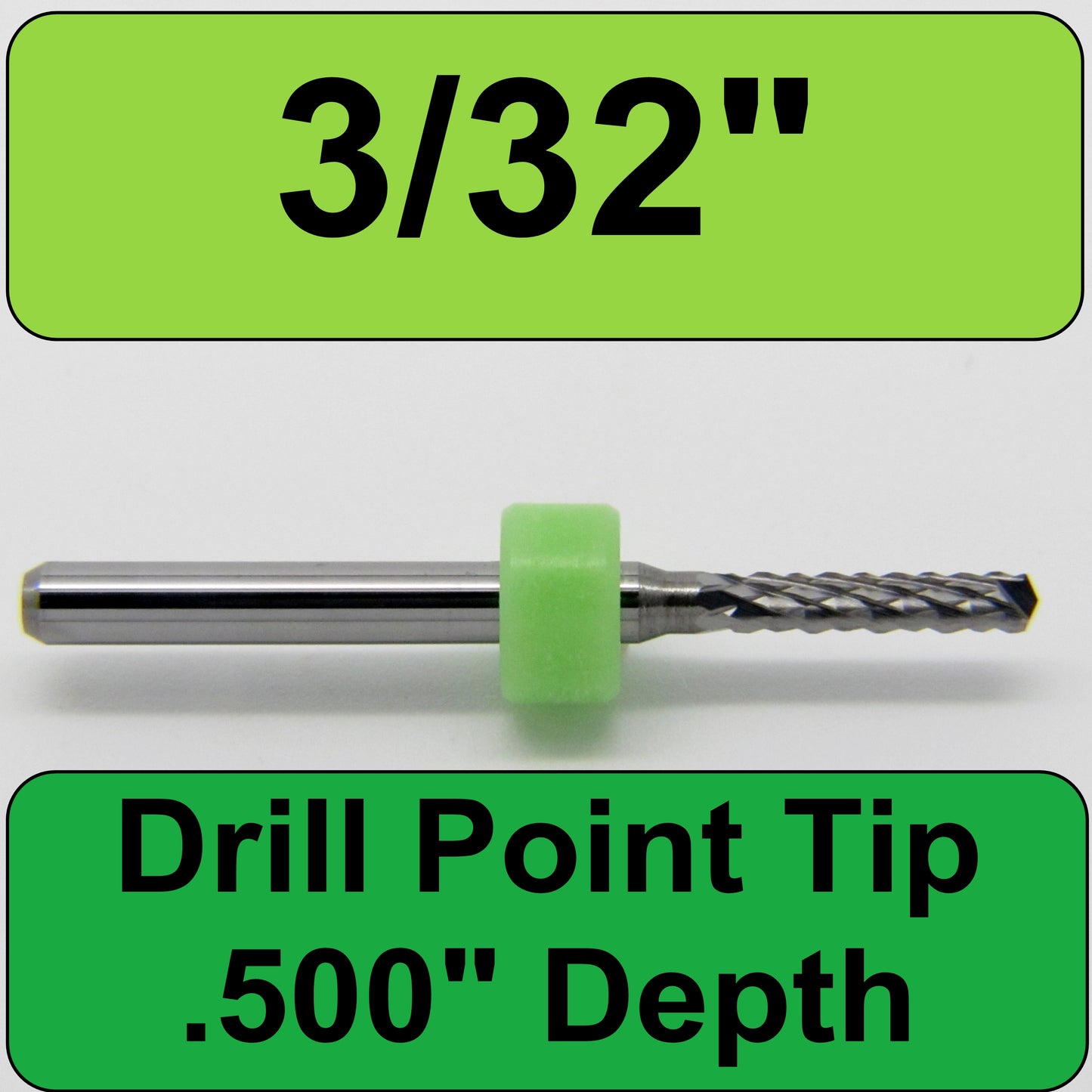 .0945" 3/32" x .500" LOC - Diamond Pattern Router Bit - Drill Point Tip R140