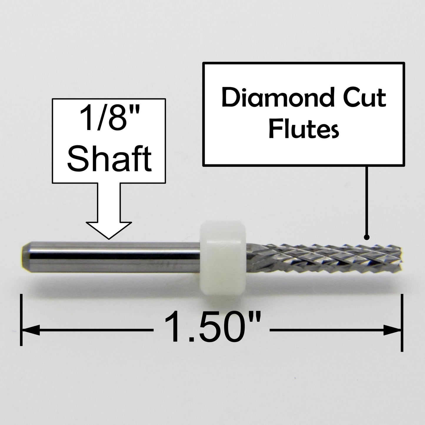 3.00mm x .600" LOC Diamond Flute Carbide Router - Square End Tip R143