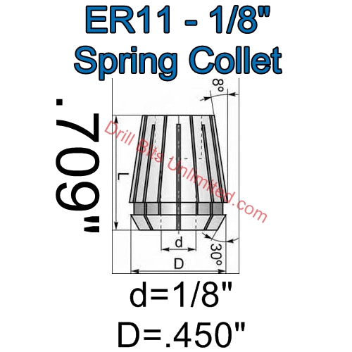 ER11 1/8" Spring Collet