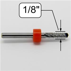 1/8" x .472" LOC Diamond Flute Carbide Router - Drill Point R146