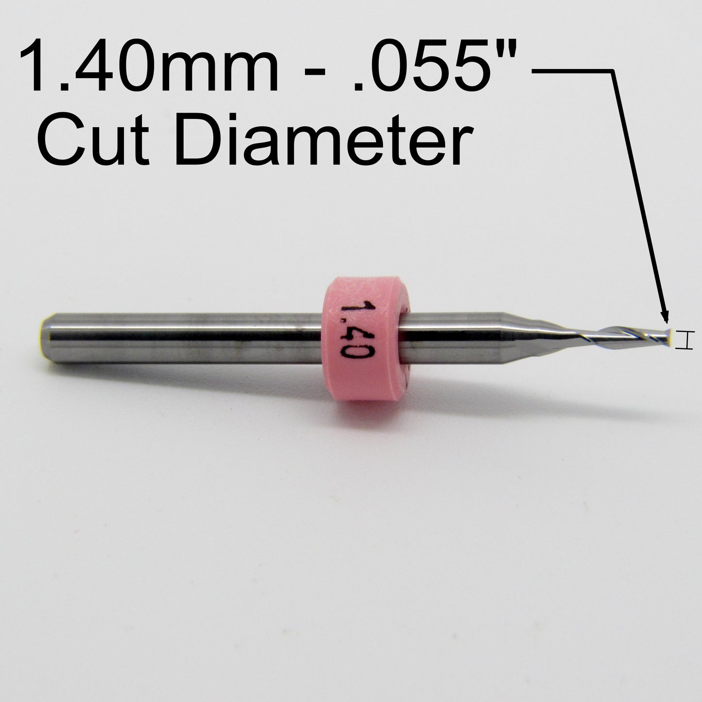 .055" 1.40mm x .195" LOC Two Flute UP Cut Carbide End Mill Square End M110