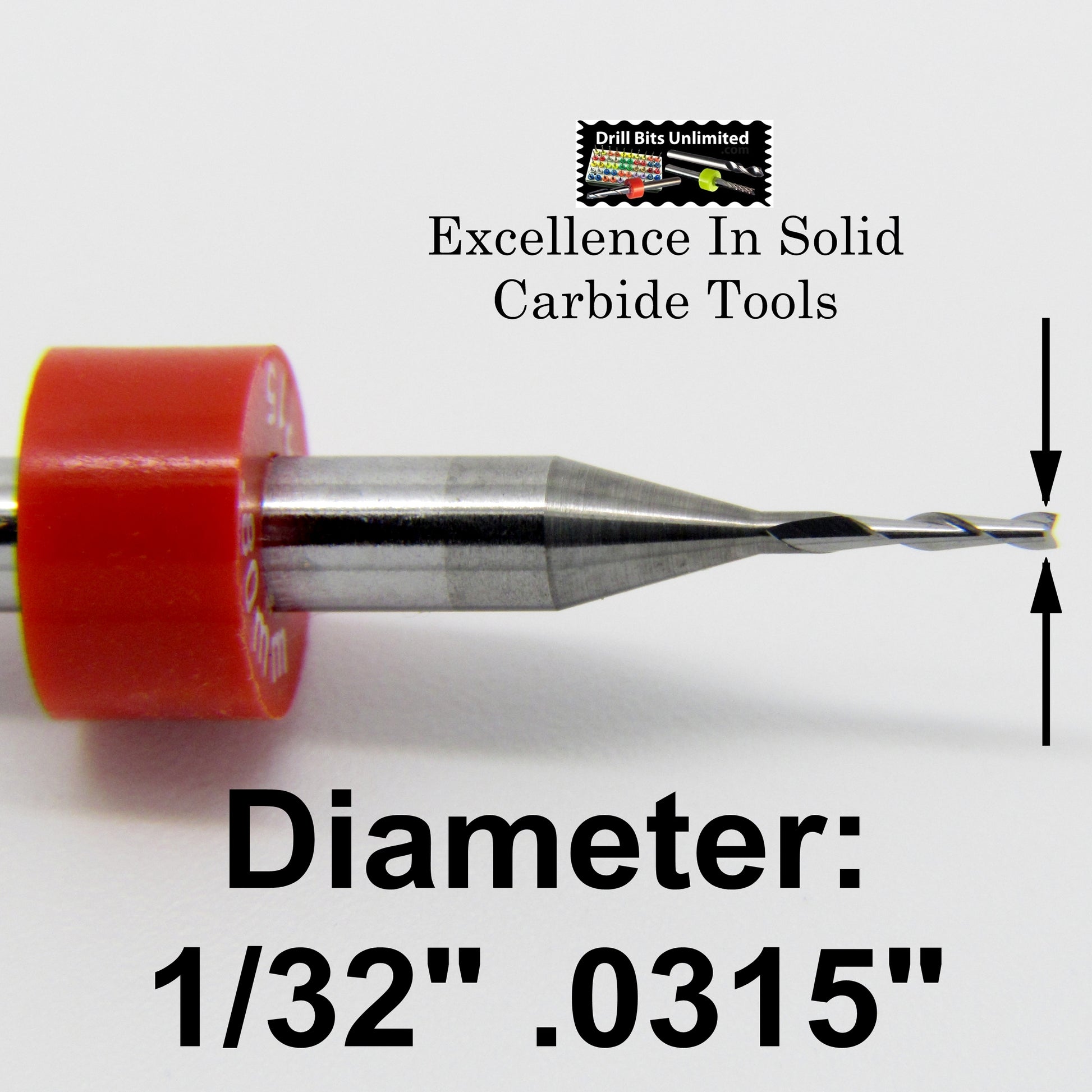  1/32" .0315" Two Flute Carbide End Mill