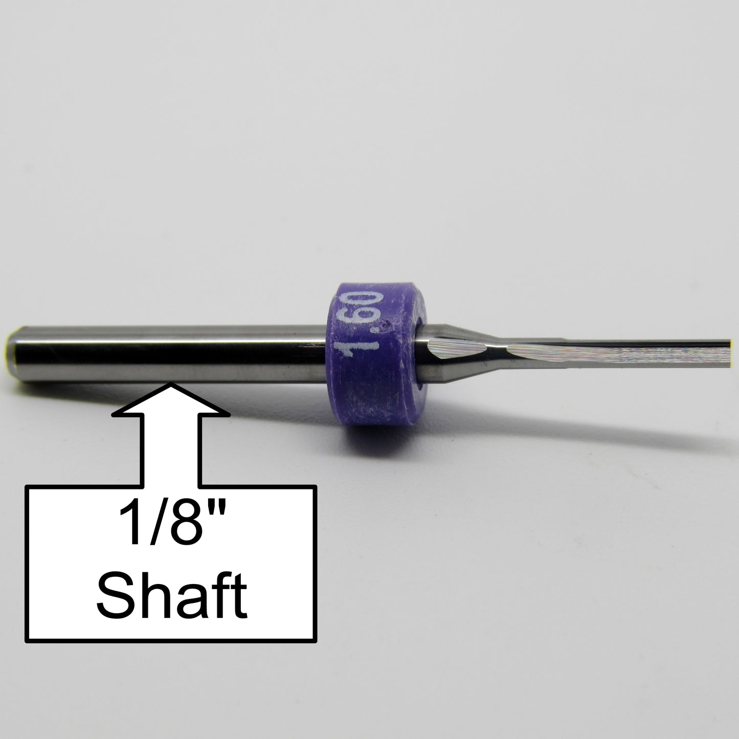 1/16" Diameter 0 Degree Helix - Three Straight Flutes - Soft Laminate and Fine Metal Edge End Mill M180