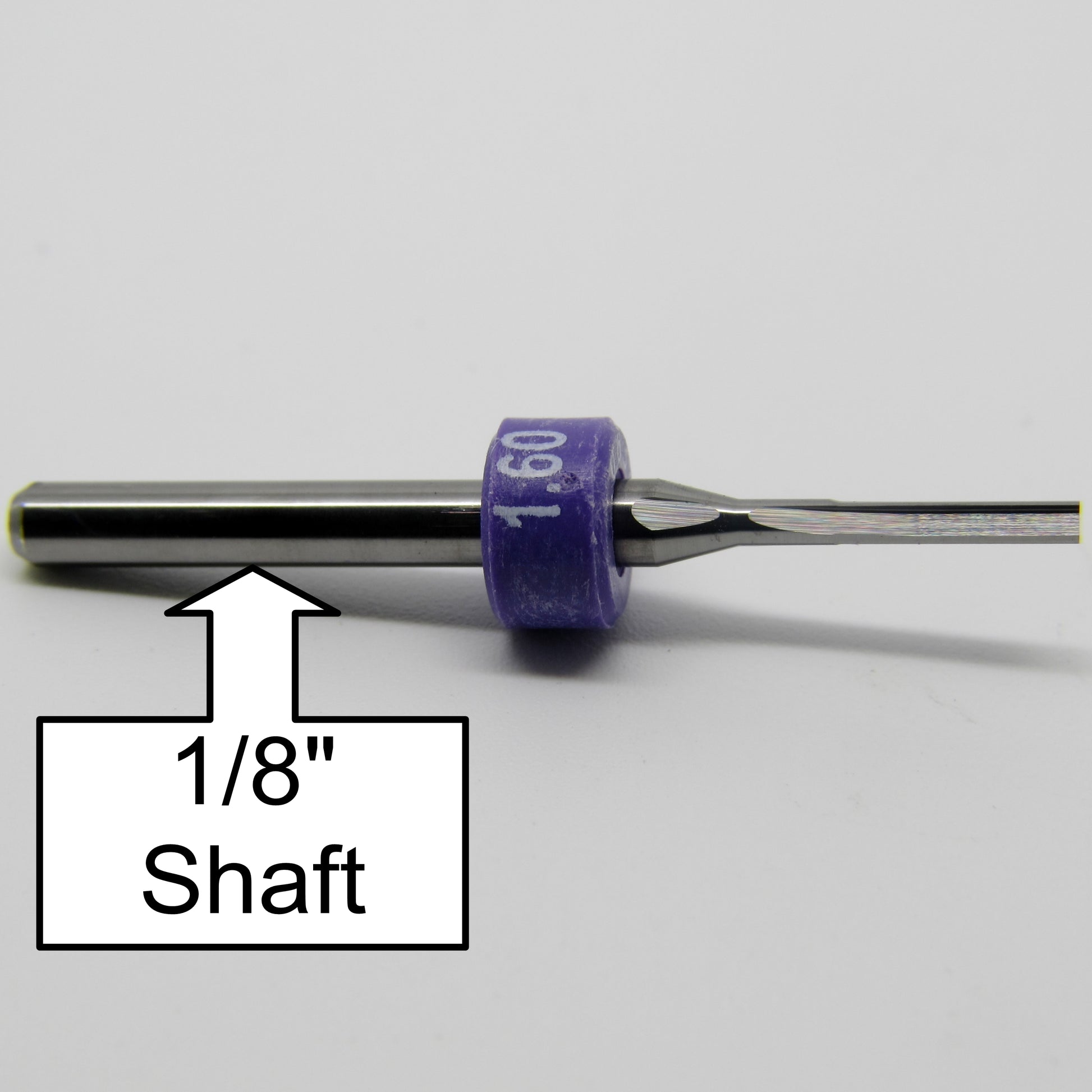 1/16" Diameter 0 Degree Helix - Three Straight Flutes - Soft Laminate and Fine Metal Edge End Mill M180