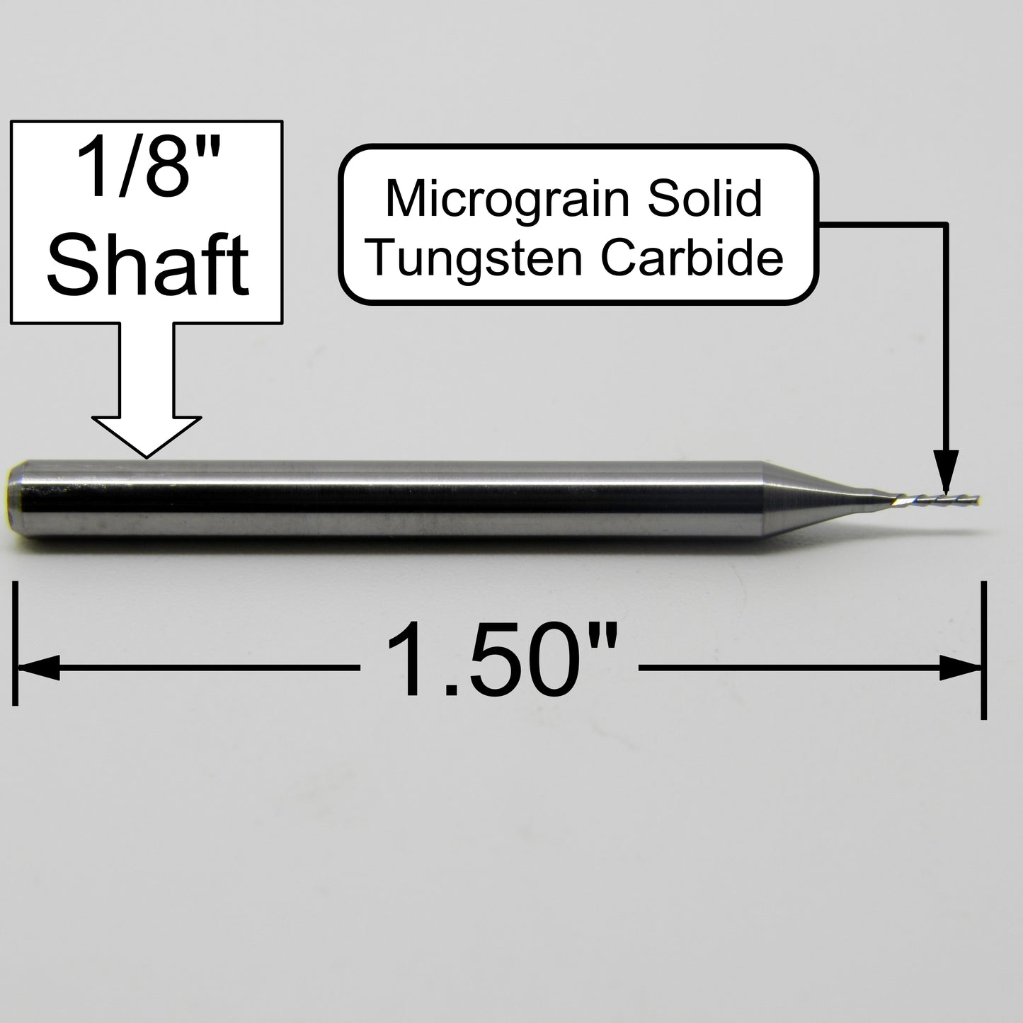 .020" 0.50mm Down Cut Two Flute Carbide End Mill