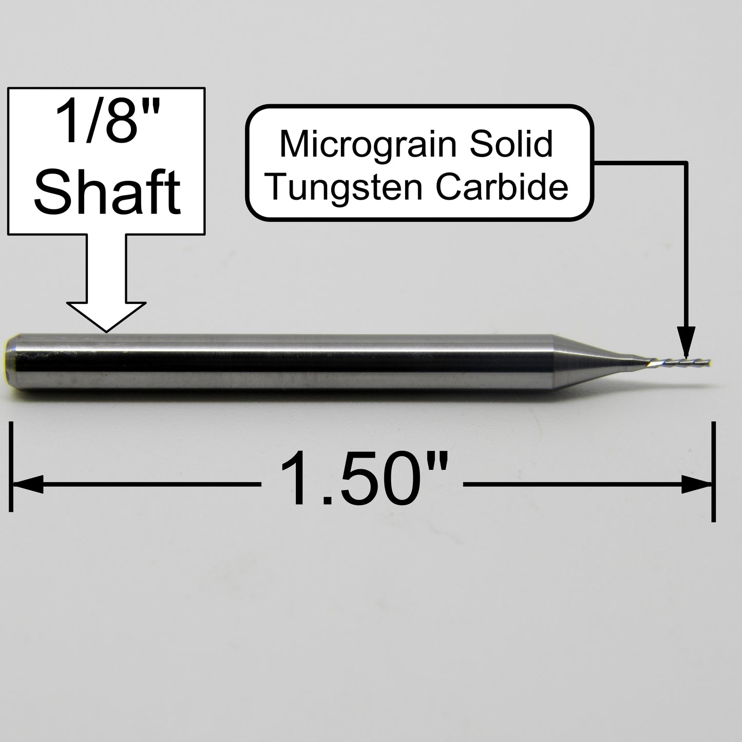 .020"  0.50mm Down Cut Two Flute Carbide End Mill