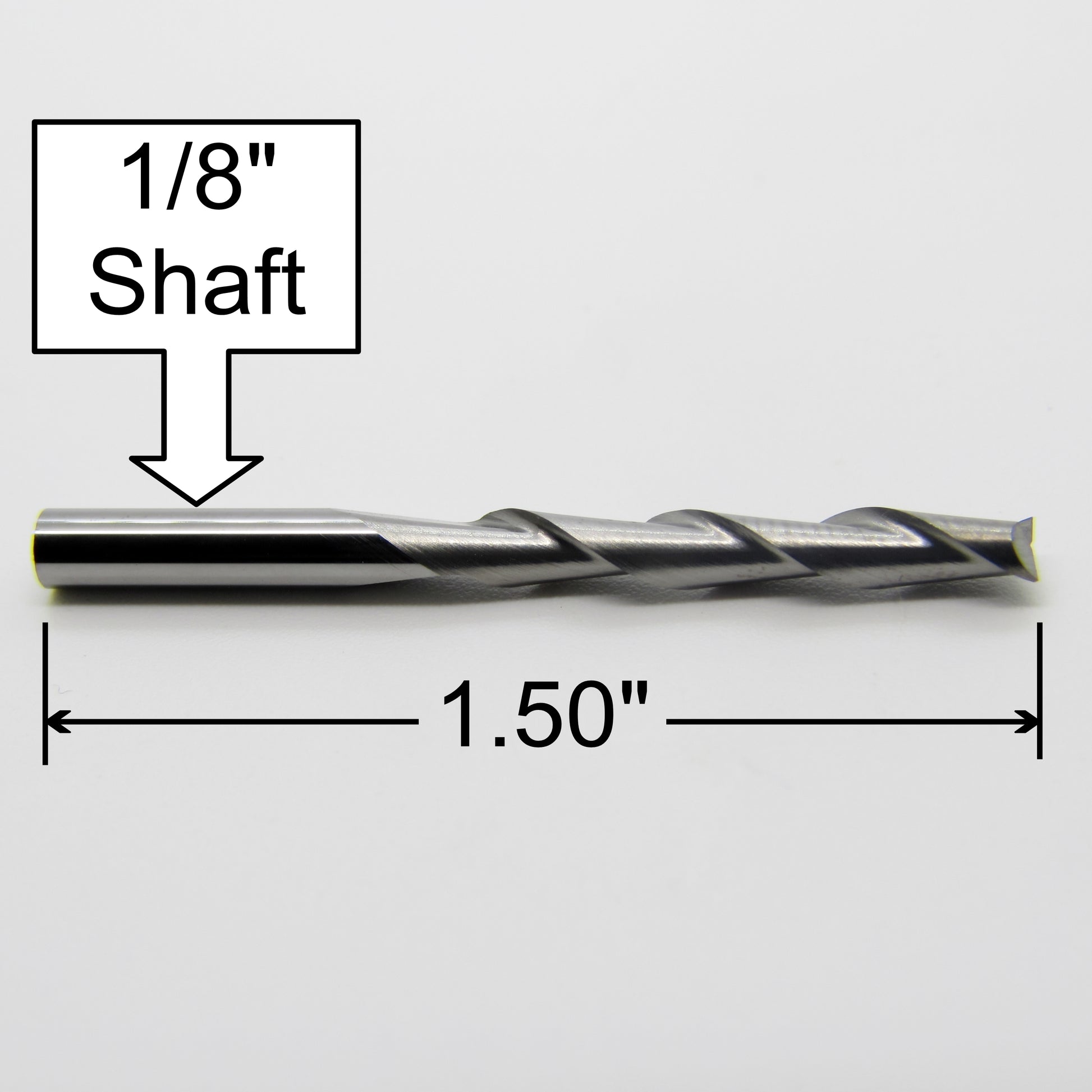 1/8" x .867" LOC Up Cut Extended Flute Length Two Flute Carbide End Mill M148