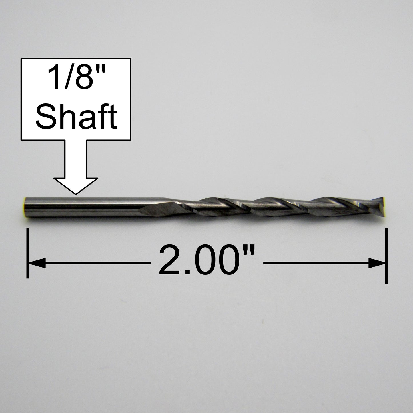 1/8" x 1.25" LOC Up Cut Extended Flute Length Two Flute Carbide End Mill M153