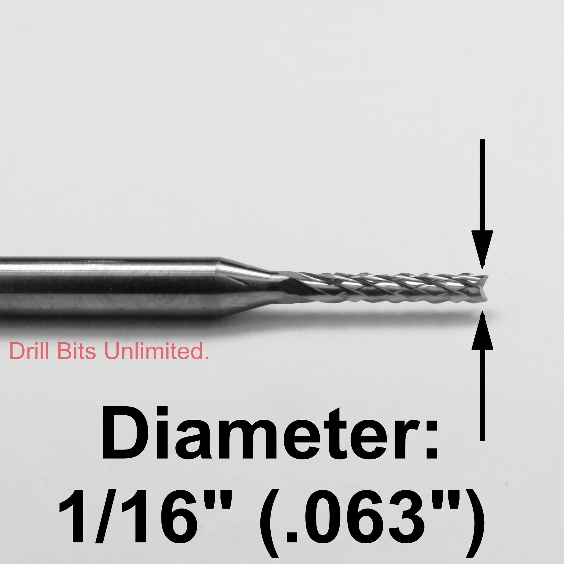 1/16" x .315" LOC - Diamond Flute Carbide Router - Fishtail Tip R132
