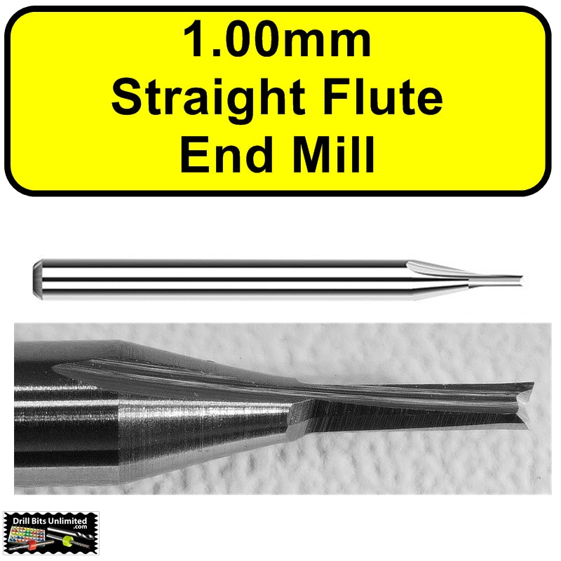 1.00mm Straight Flute End Mill Drill Bits Unlimited