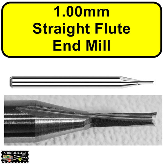 1.00mm Straight Flute End Mill Drill Bits Unlimited