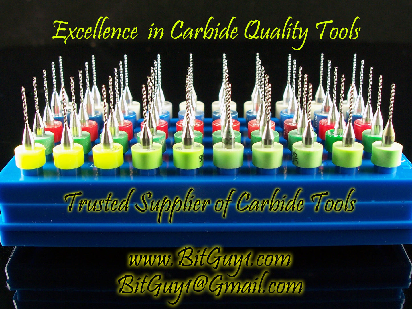 This convenient Solid Carbide Drill Set includes Ten Pieces Each Size: .0280	0.70mm / #70 .0292	#69  0.75mm .0312	1/32" 0.80mm .0320	0.80mm / #67 .0330	0.85mm / #66 .0059	0.15mm / #97 .0135	0.35mm / #80 .0160	 0.40mm / #78 .0180	0.45mm / #77