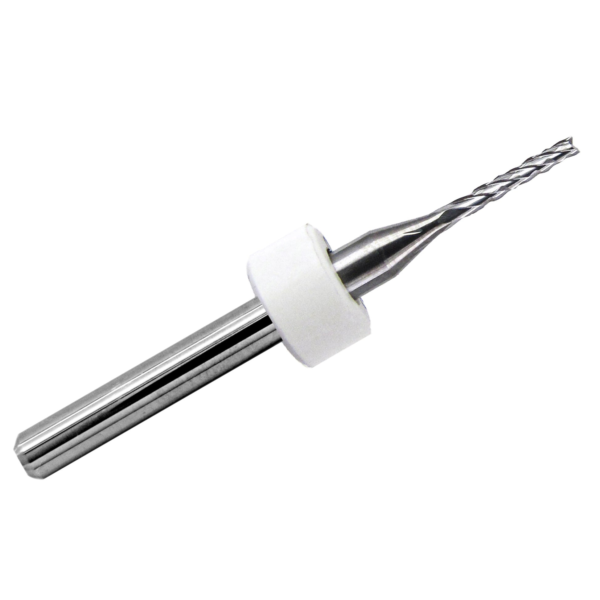 0.050 inch diamond flute carbide router with fish tail tip and 1/8 inch shank