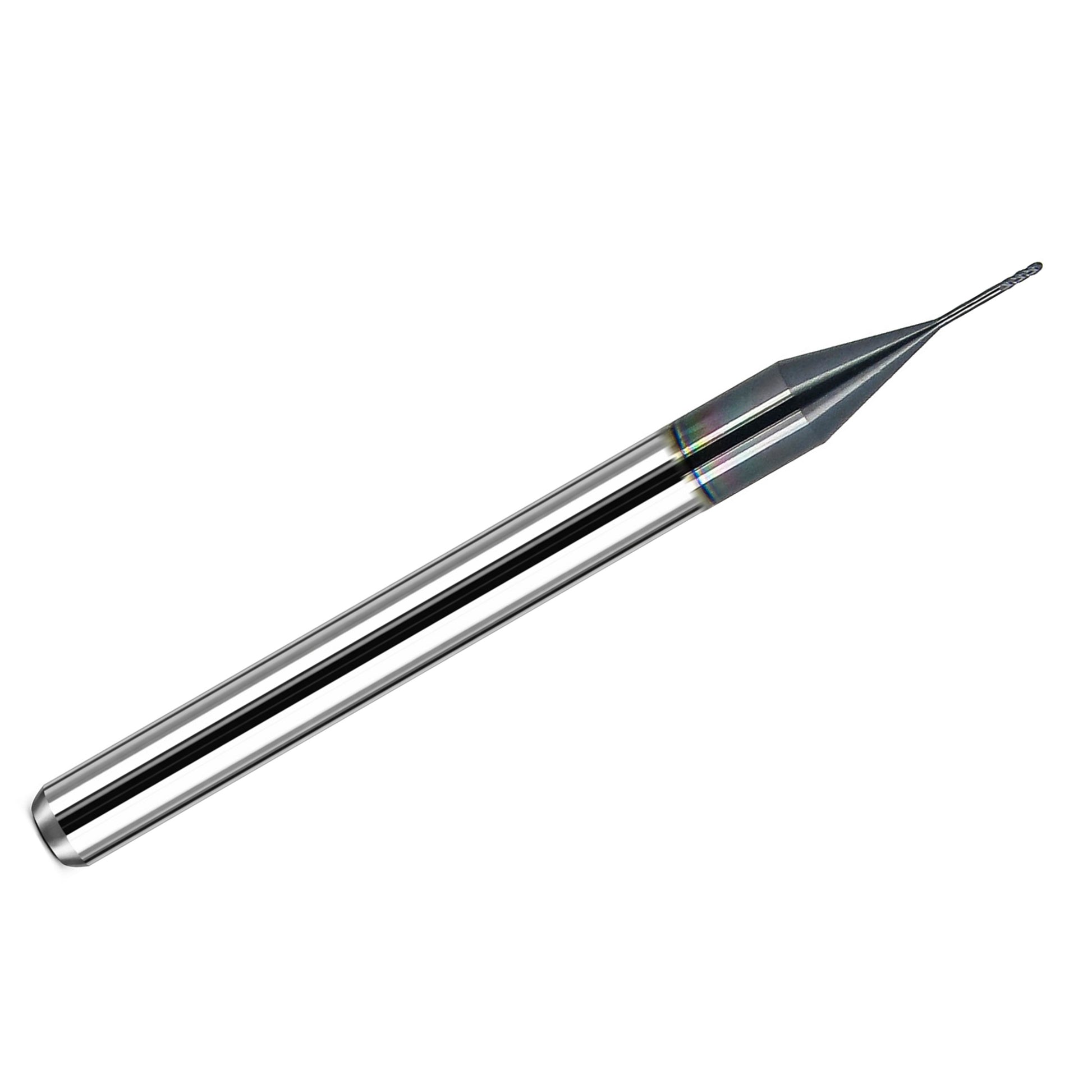 0.015 inch 4 flute ball nose carbide end mill extended reach AlTiN Kyocera 1845