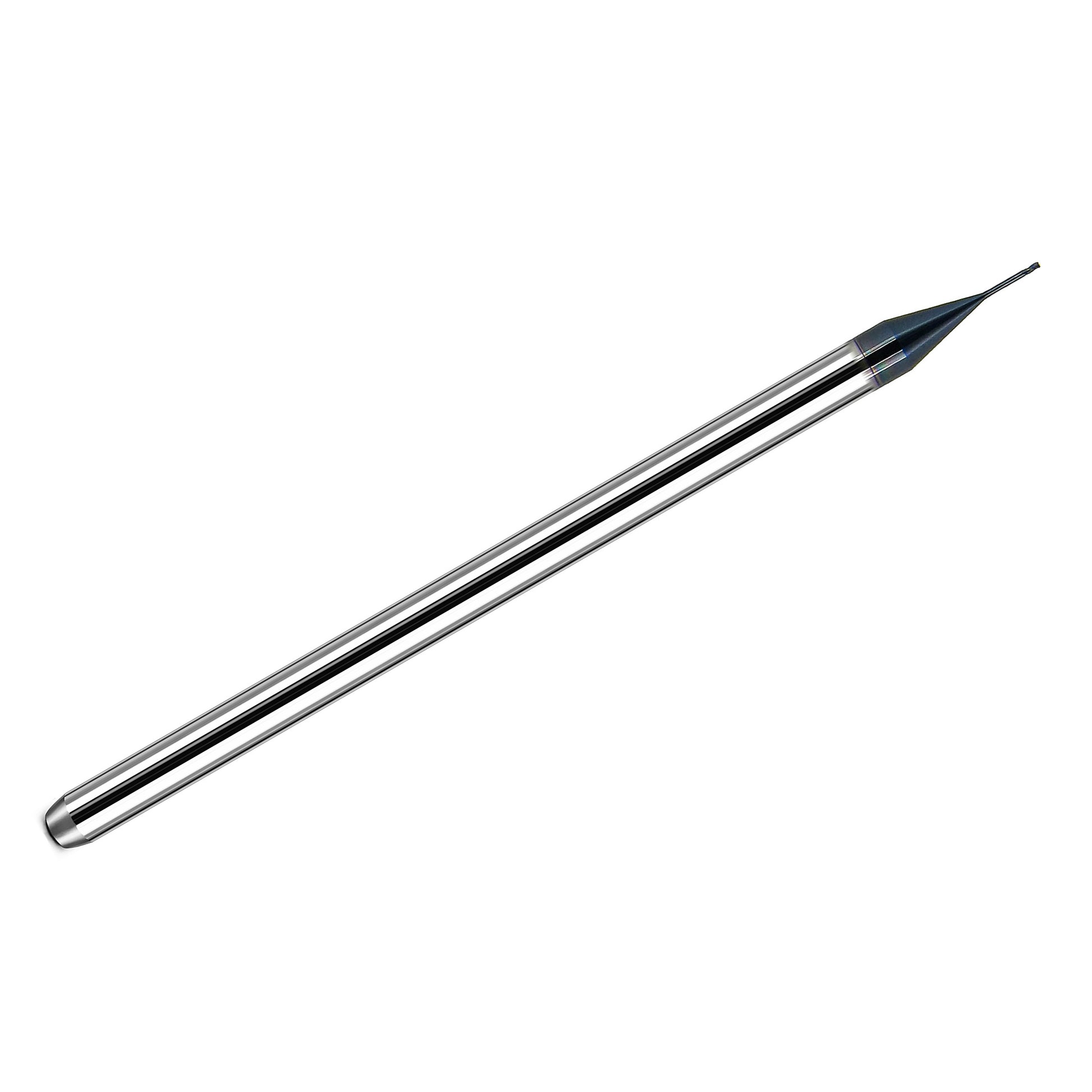 0.0156 inch 3 flute corner radius carbide end mill extended reach AlTiN Kyocera 1743