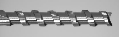 close-up of single flute carbide end mill cutting edge