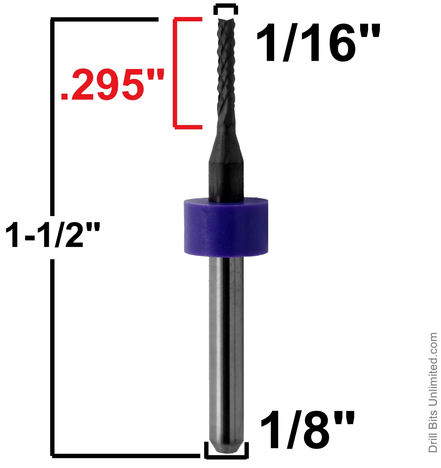 1/16" .0625" PCD Diamond Coated Router Bit Fishtail Tip -  Carbon Fiber,  Graphite, Ceramic Hard and Abrasive Materials PCD 116