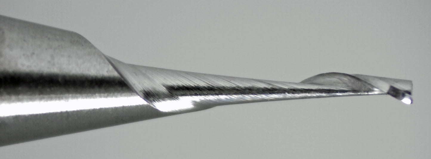 0.0315" (1/32") x .120" LOC 1-Flute Square End Carbide End Mill, 1/8" Shank | Lightly Used LUM-E