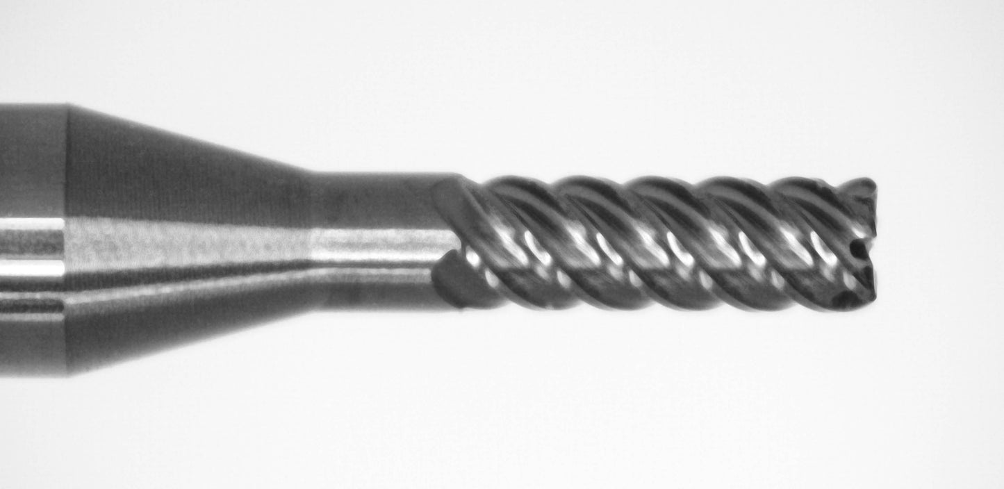 1.5mm 5-flute corner radius end mill cutting edge detail Kyocera 1905 high helix