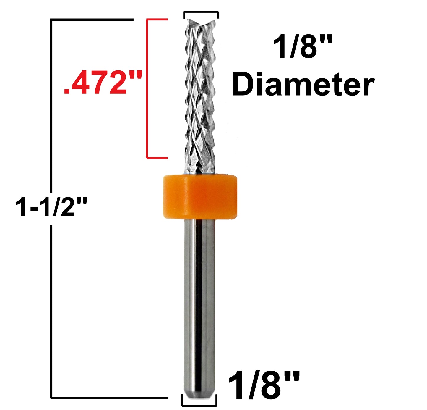 10 Piece / 5 Size Router Bit Set - Diamond Flutes - .050" to .125"  Up Cut Fish Tail URDV100