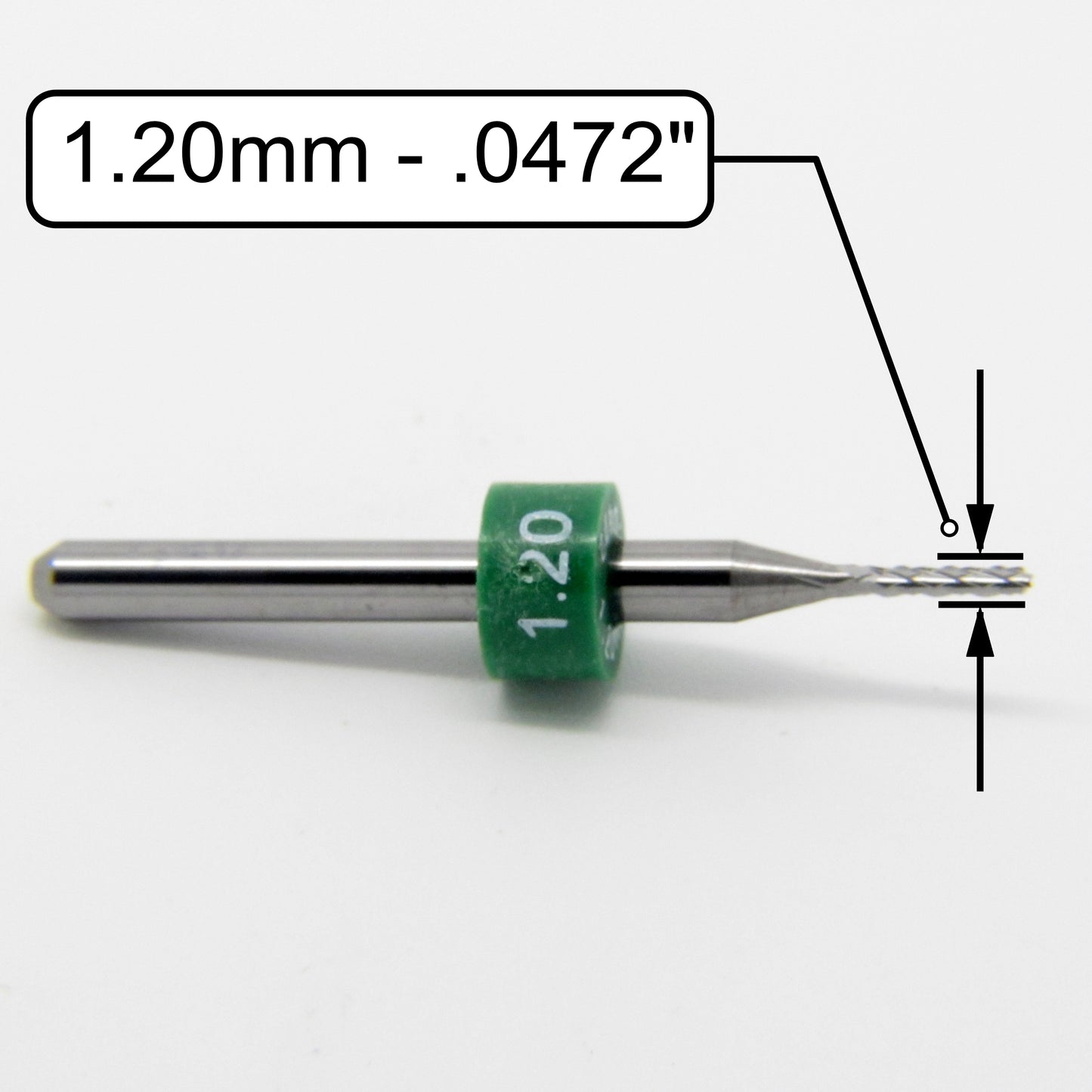 3/64" .0472" 1.20mm  x .275" LOC Diamond Pattern Carbide Router Bit Fish Tail Tip R119