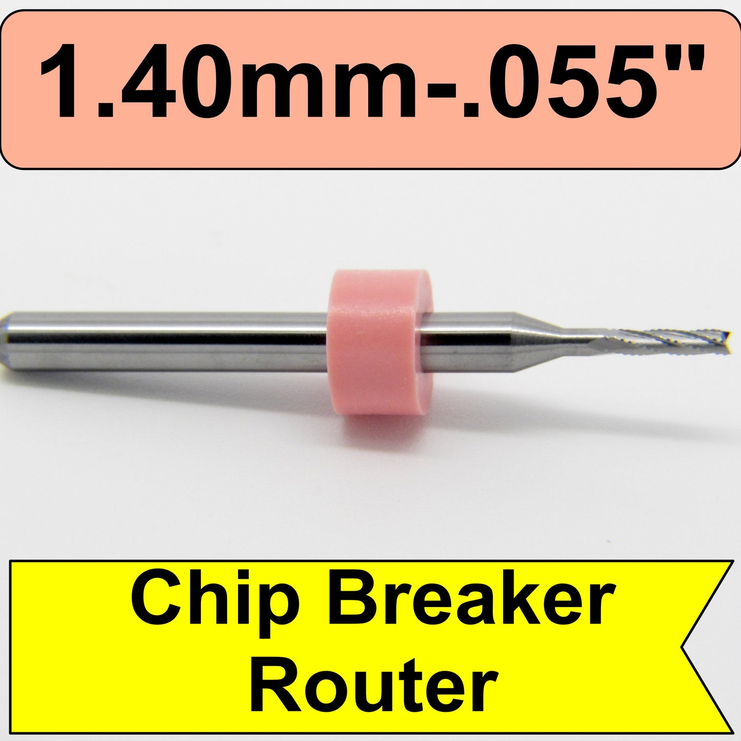 1.40mm .055" x .275" LOC Chip Breaker Carbide Router - Fishtail Tip R155