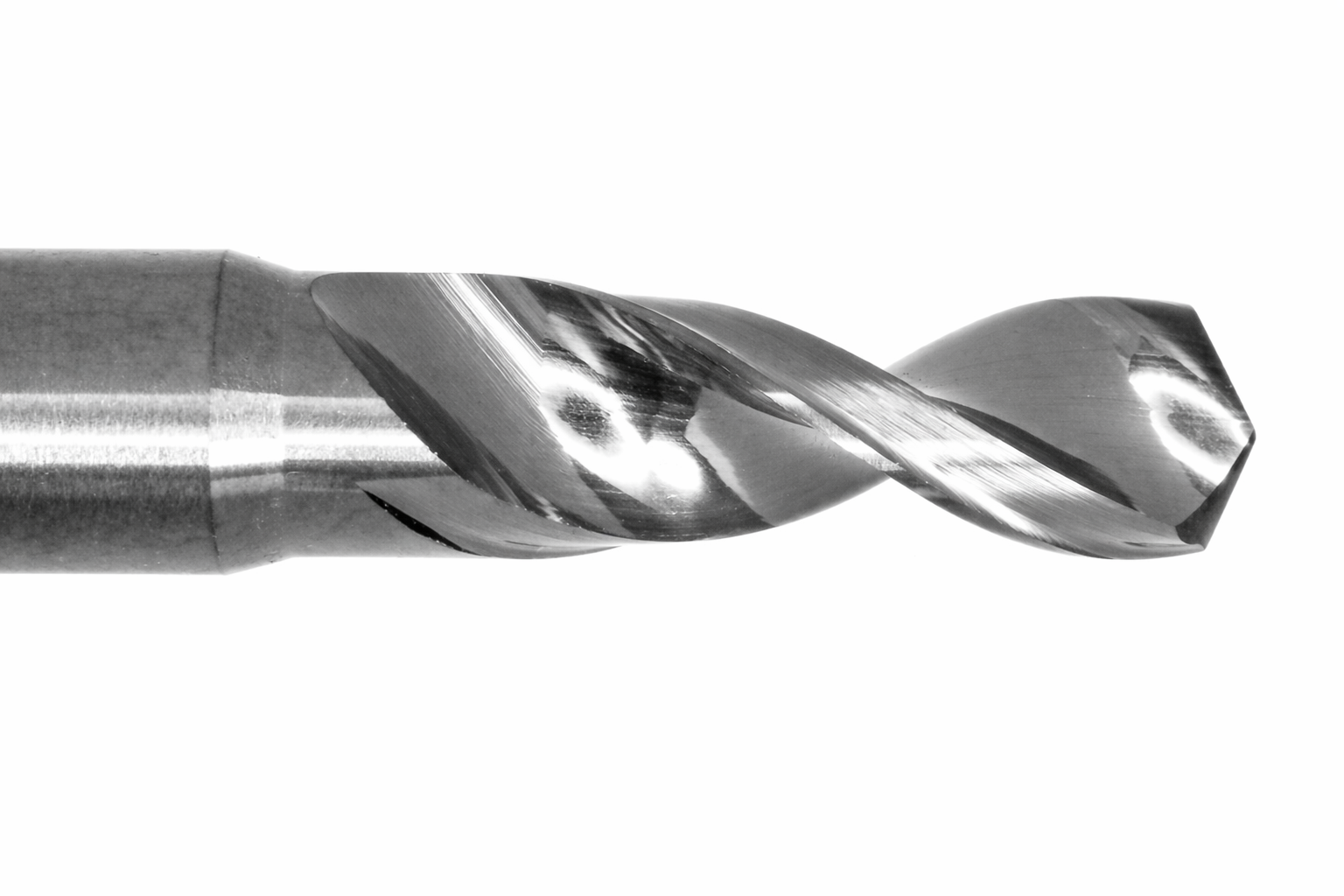 Close-up of Kyocera 2.80mm AlTiN coated micro drill tip